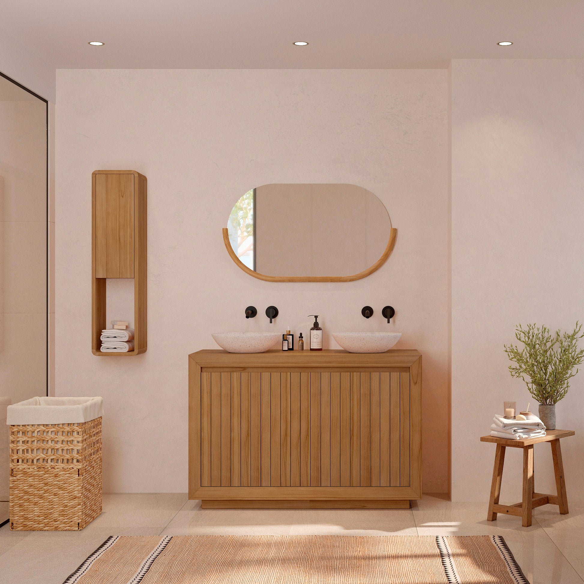 miroir oval en bois zephyr sdb