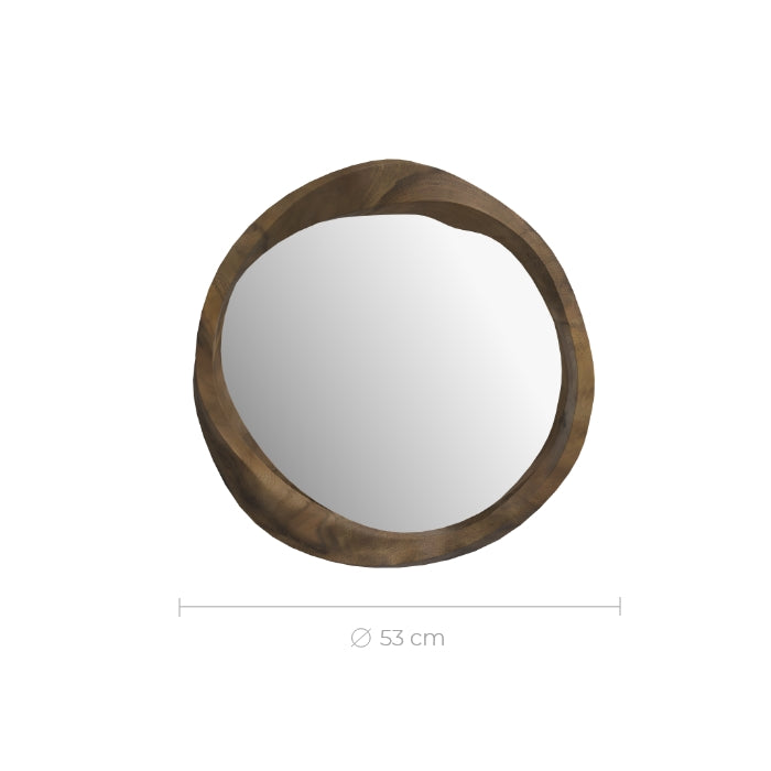 miroir rond en bois de suar 53 cm