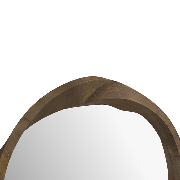 miroir rond en bois de suar