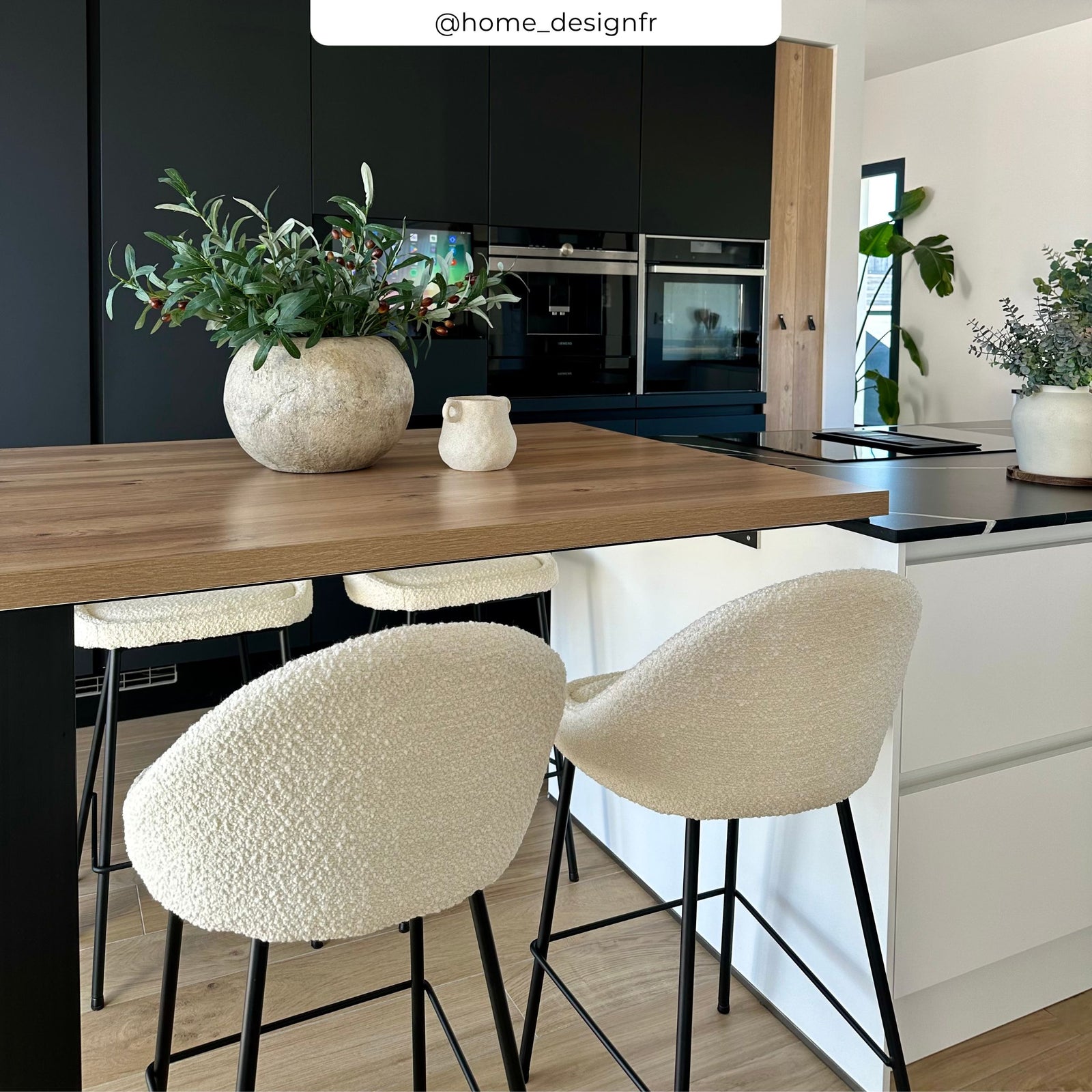 misty chaise de bar blanche 65 cm effet laine