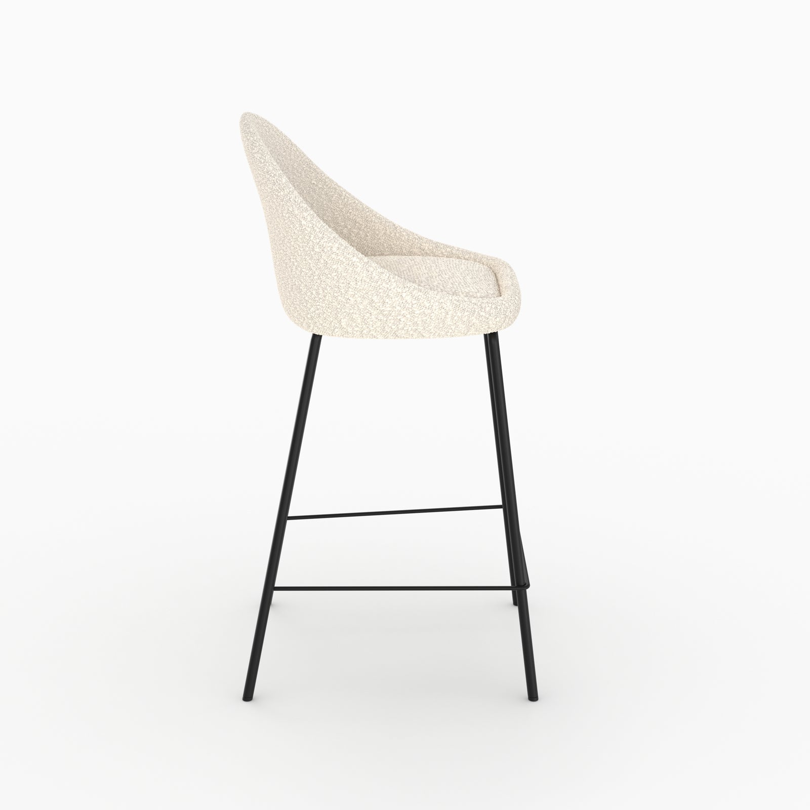 misty chaise pour ilot central effet laine bouclette blanche 65 cm