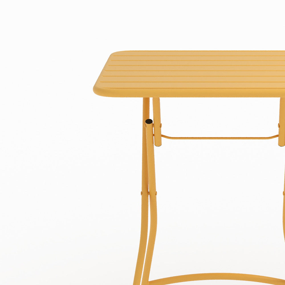 Table et chaises de jardin pliantes Yumi 2 personnes en métal jaune
