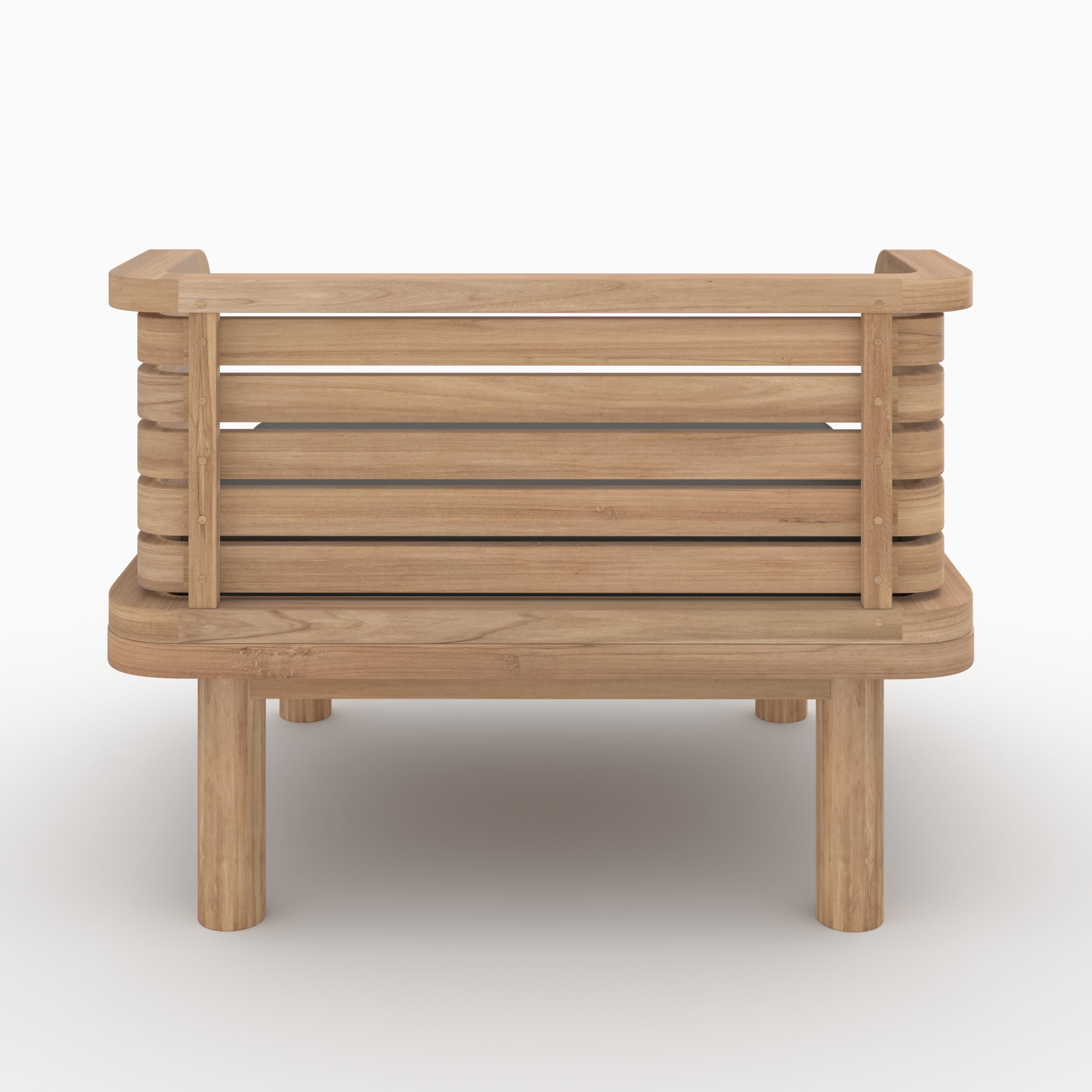 Fauteuil de jardin Kilda en teck massif et coussin gris