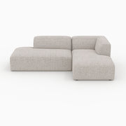 Canapé d'angle droit modulable Hestia en tissu beige 4 places