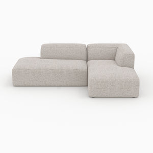 Canapé d'angle droit modulable Hestia en tissu beige 4 places