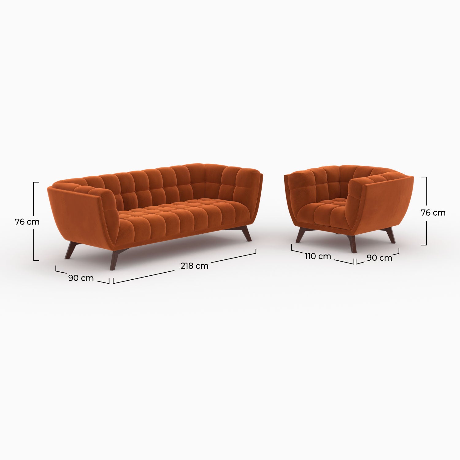 mona_salon_art_deco_ensemble_4_places_velours_orange_canape_fauteuil_1