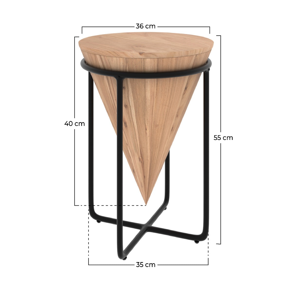 moyenne sellette taille m en bois d accacia et structure metal mafana