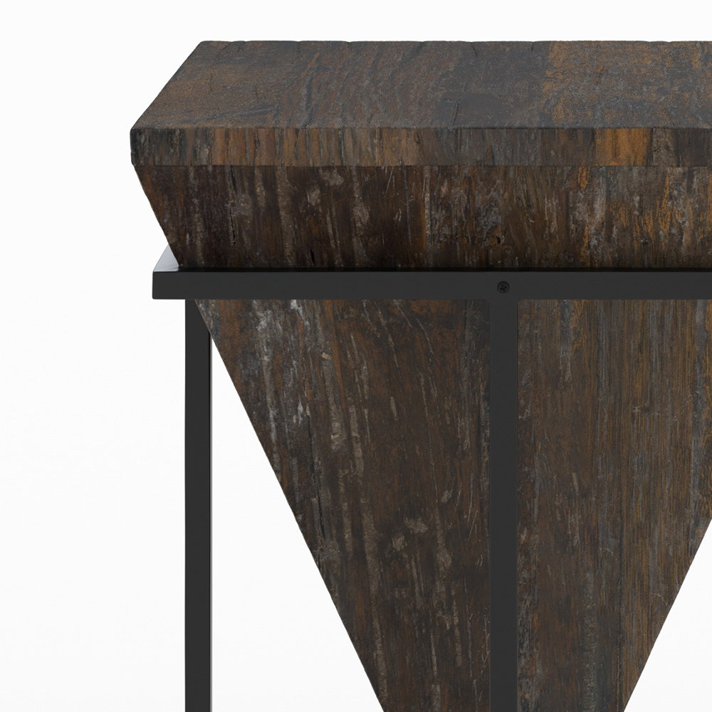 moyenne table appoint kara bois fonce et metal noir