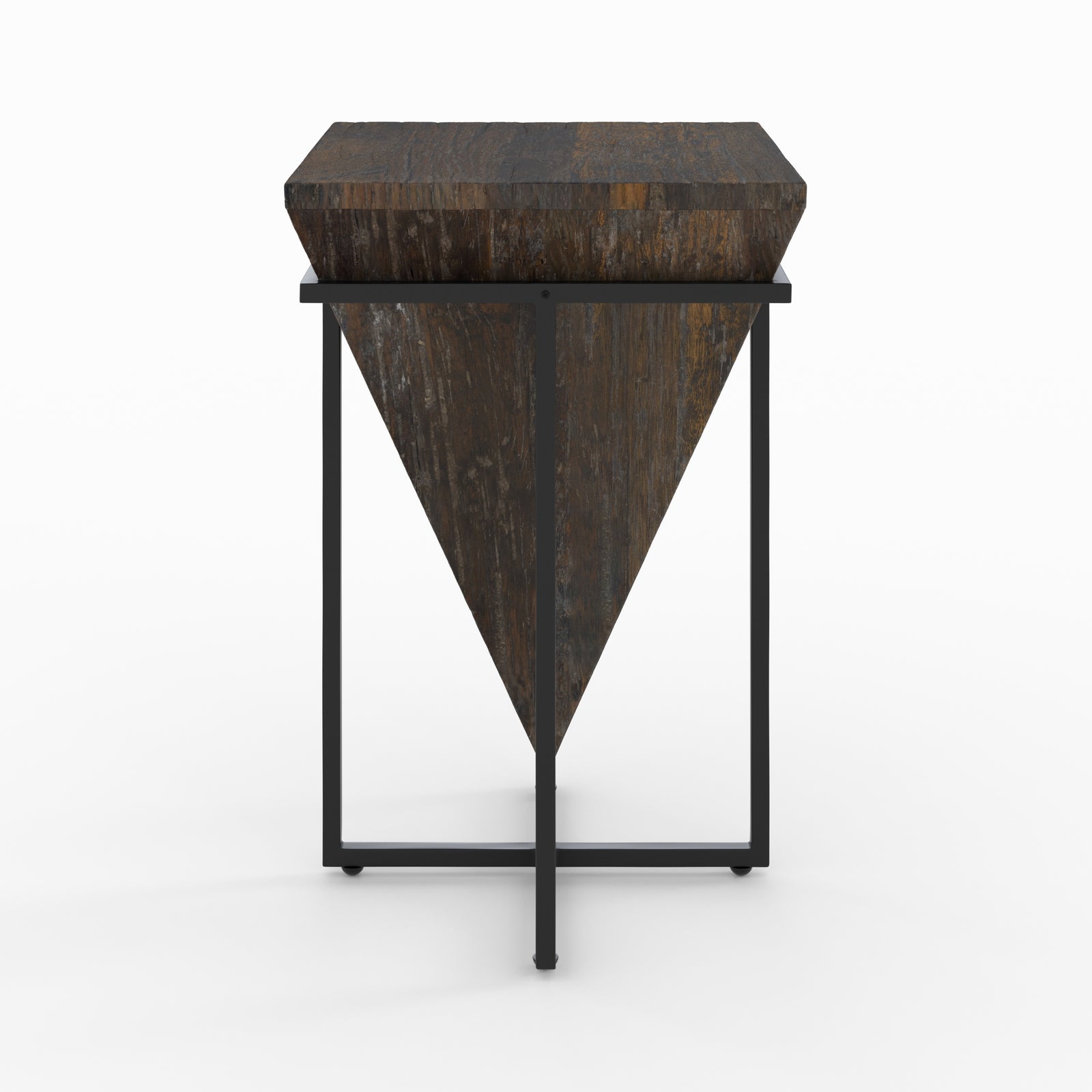 moyenne table d appoint kara bois fonce et metal noir
