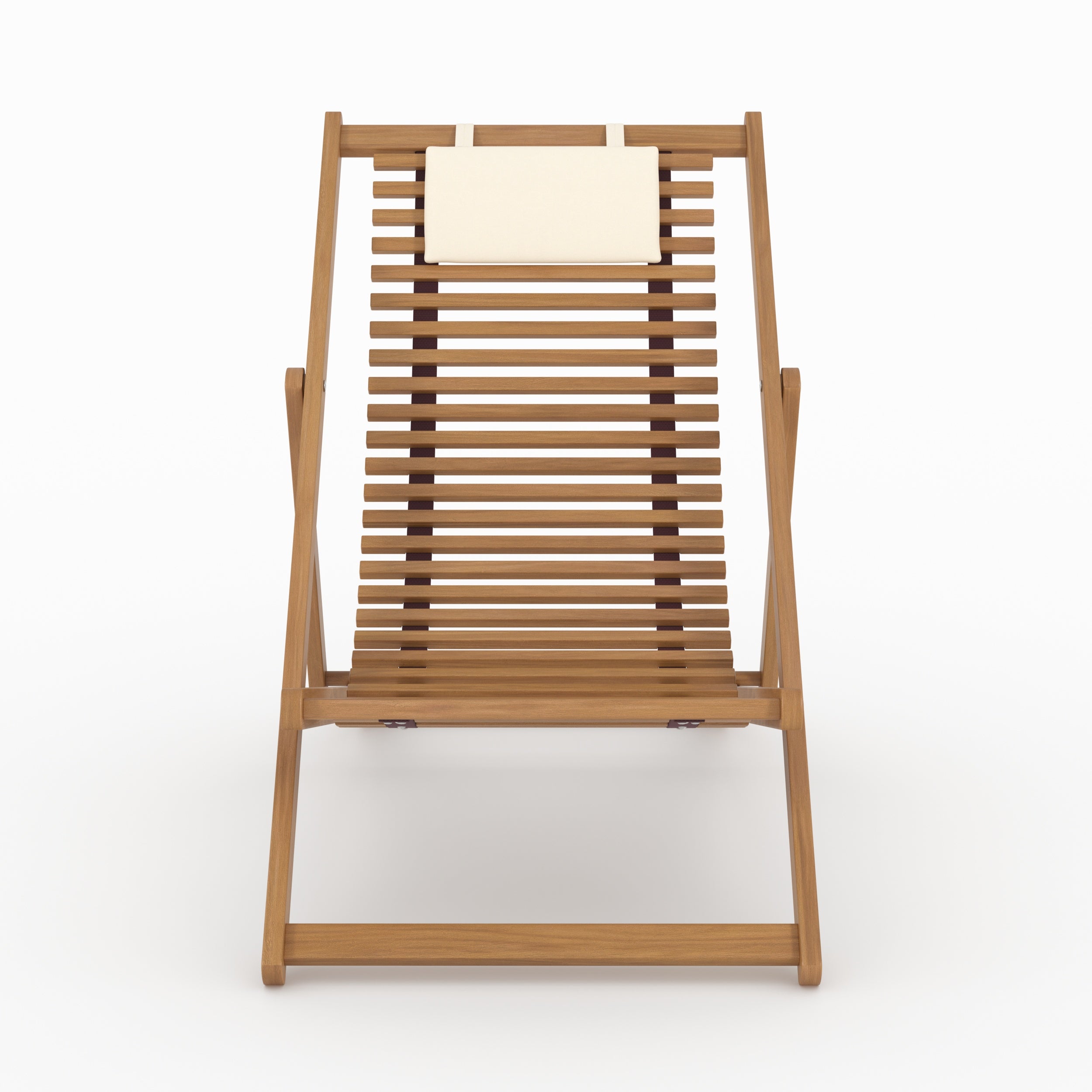 Chilienne de jardin Nacpan en bois d'acacia et tissu écru