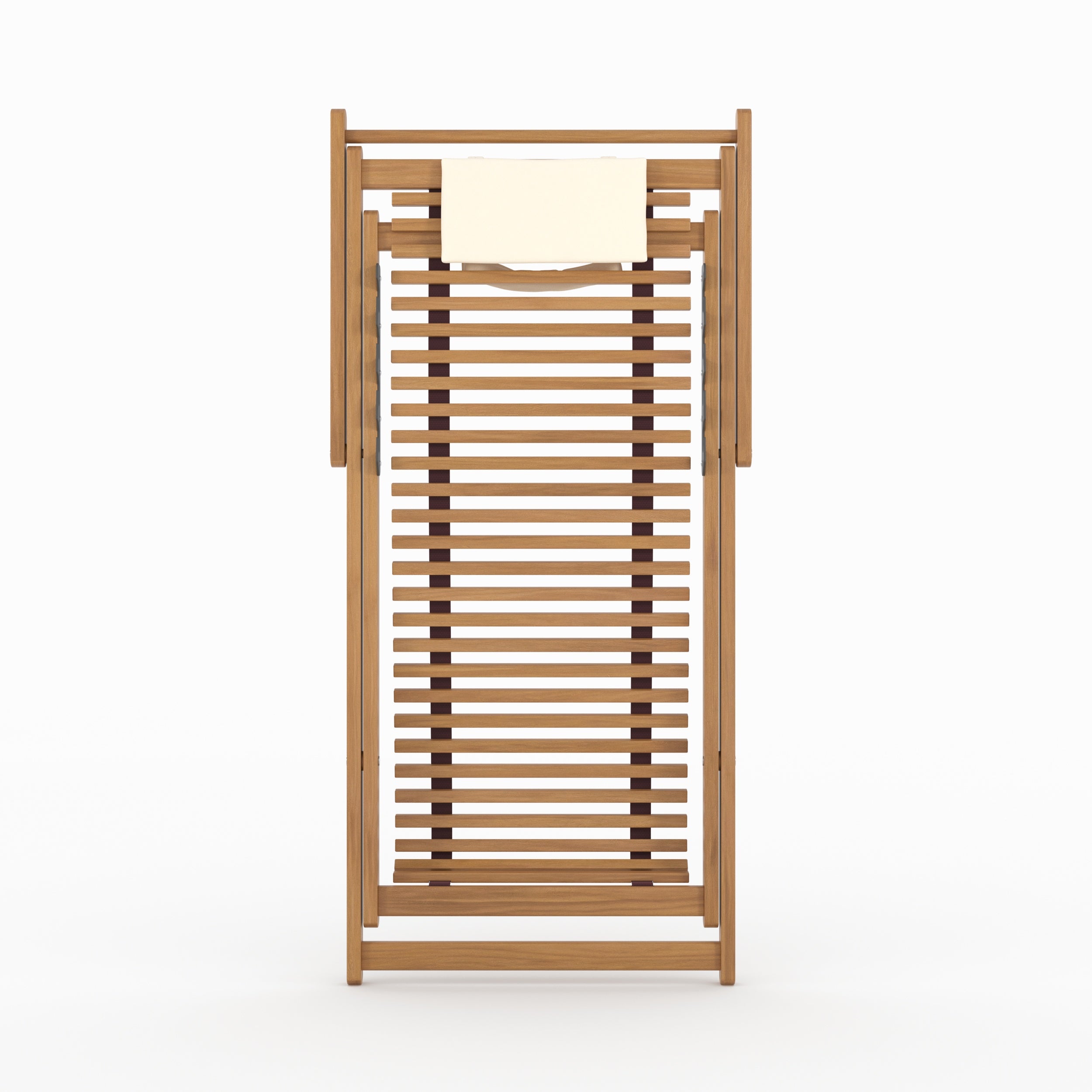 Chilienne de jardin Nacpan en bois d'acacia et tissu écru