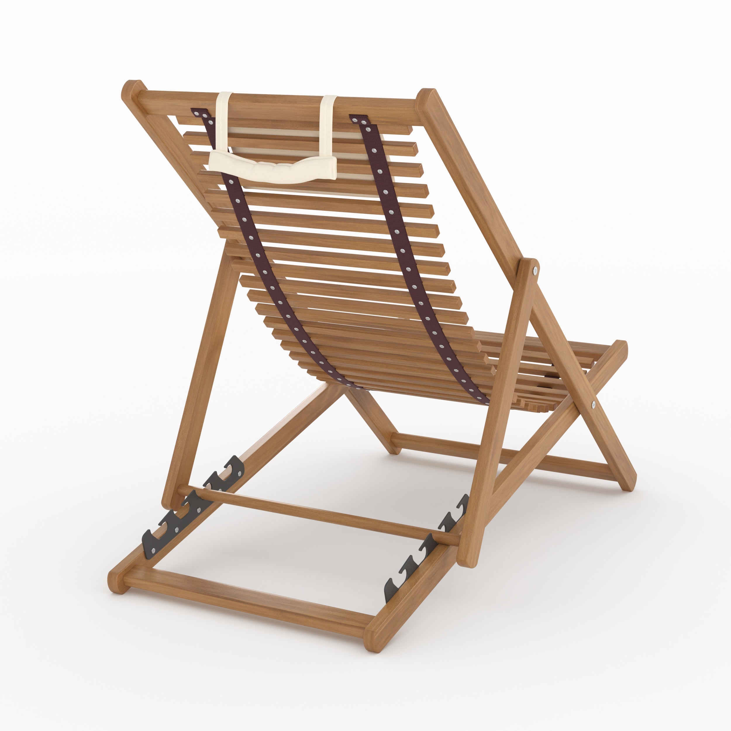 Chilienne de jardin Nacpan en bois d'acacia et tissu écru