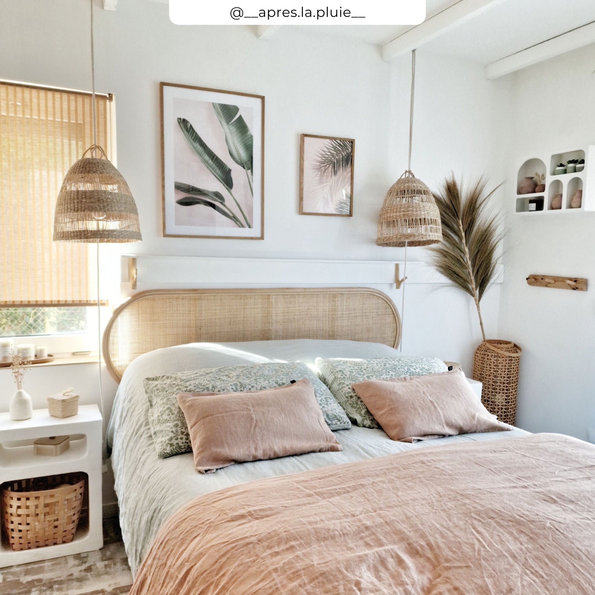 navahino tete de lit en rotin naturel 170 cm ugc