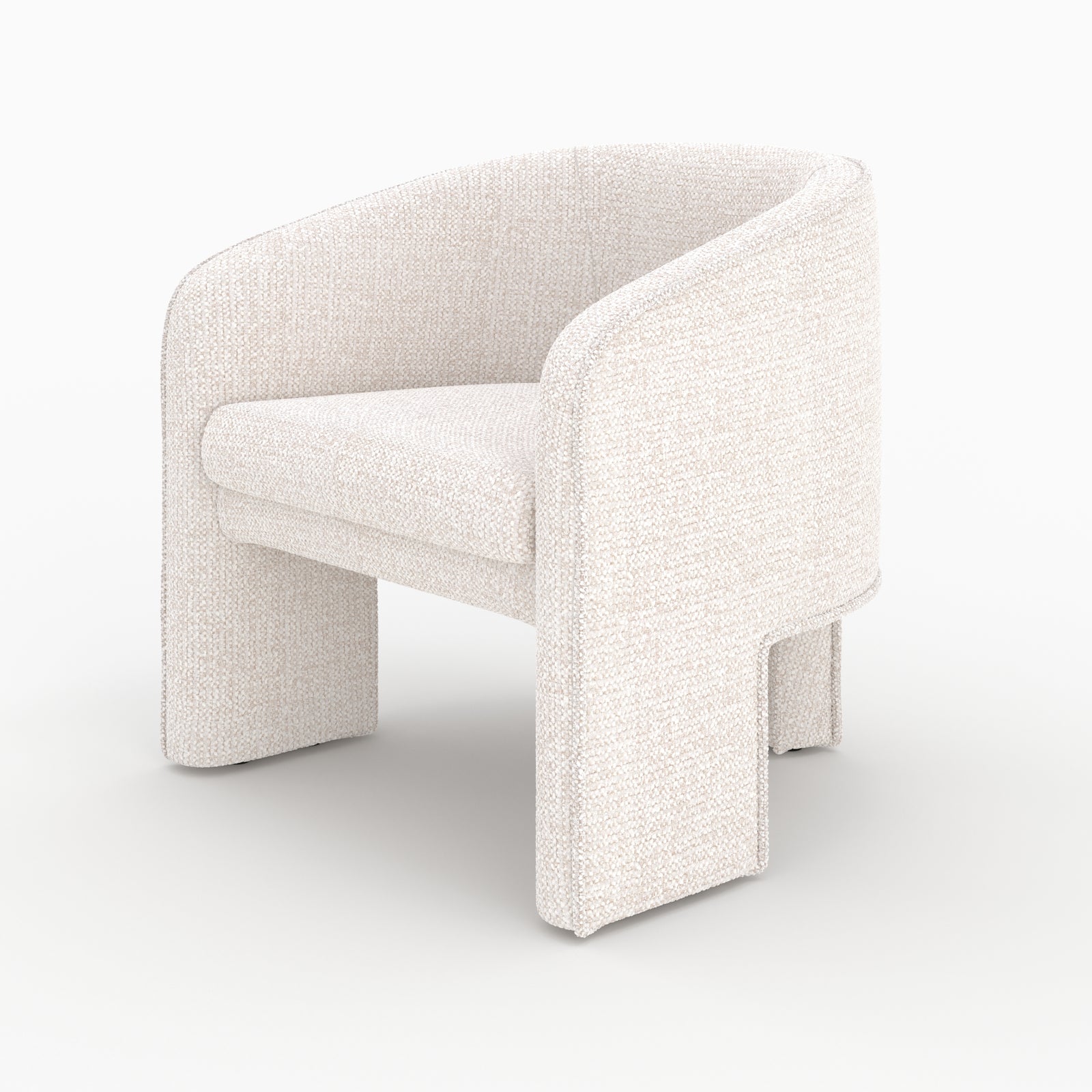 nelia fauteuil creme tissu texture contemporain