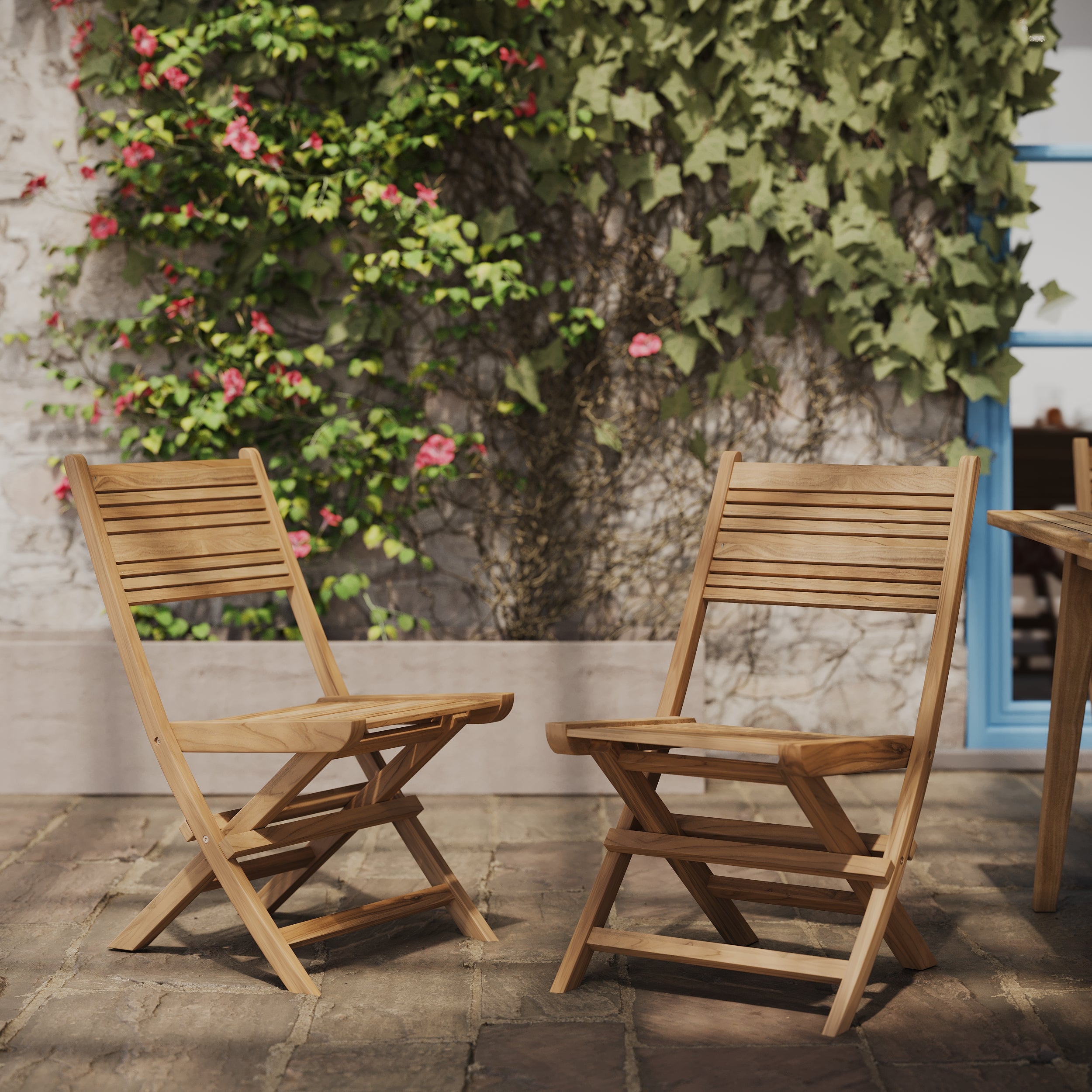 nido chaise de jardin pliante lot de 2 bois focus