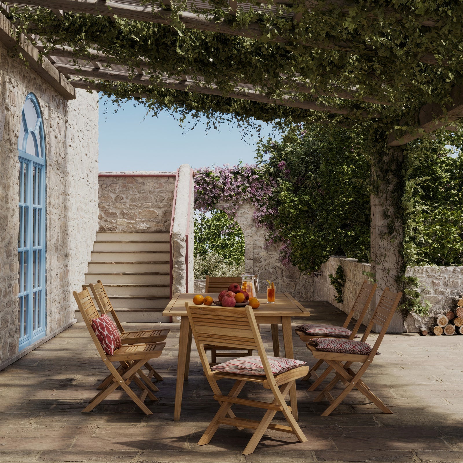 nido chaise de jardin pliante lot de 2 teck ambiance