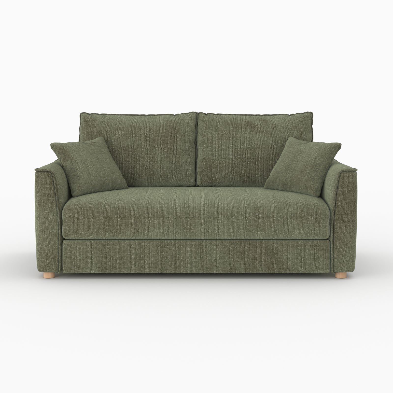 olympe canape convertible 2 places en tissu texture vert kaki
