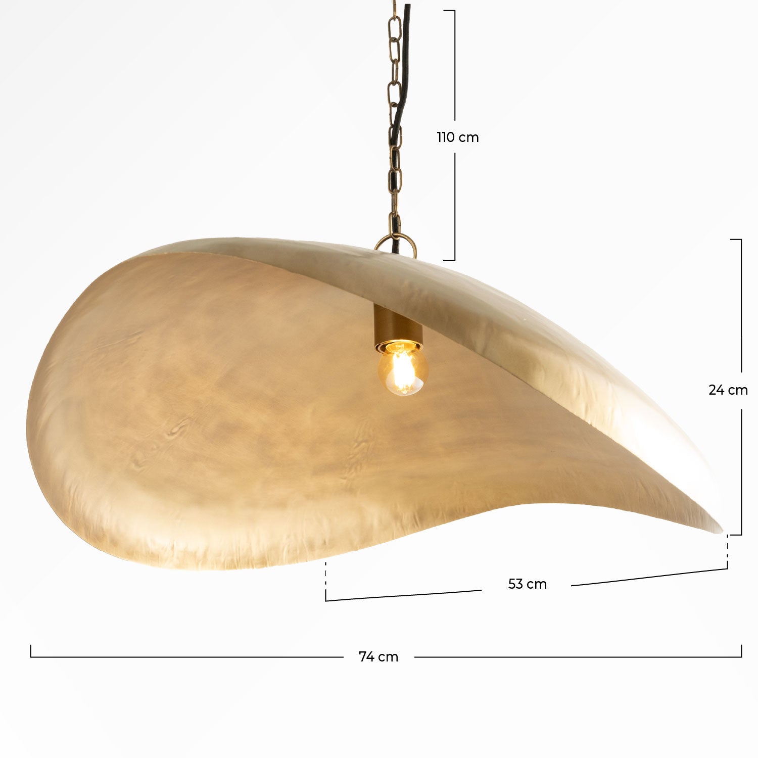 Suspension Pacha en métal doré D74 cm