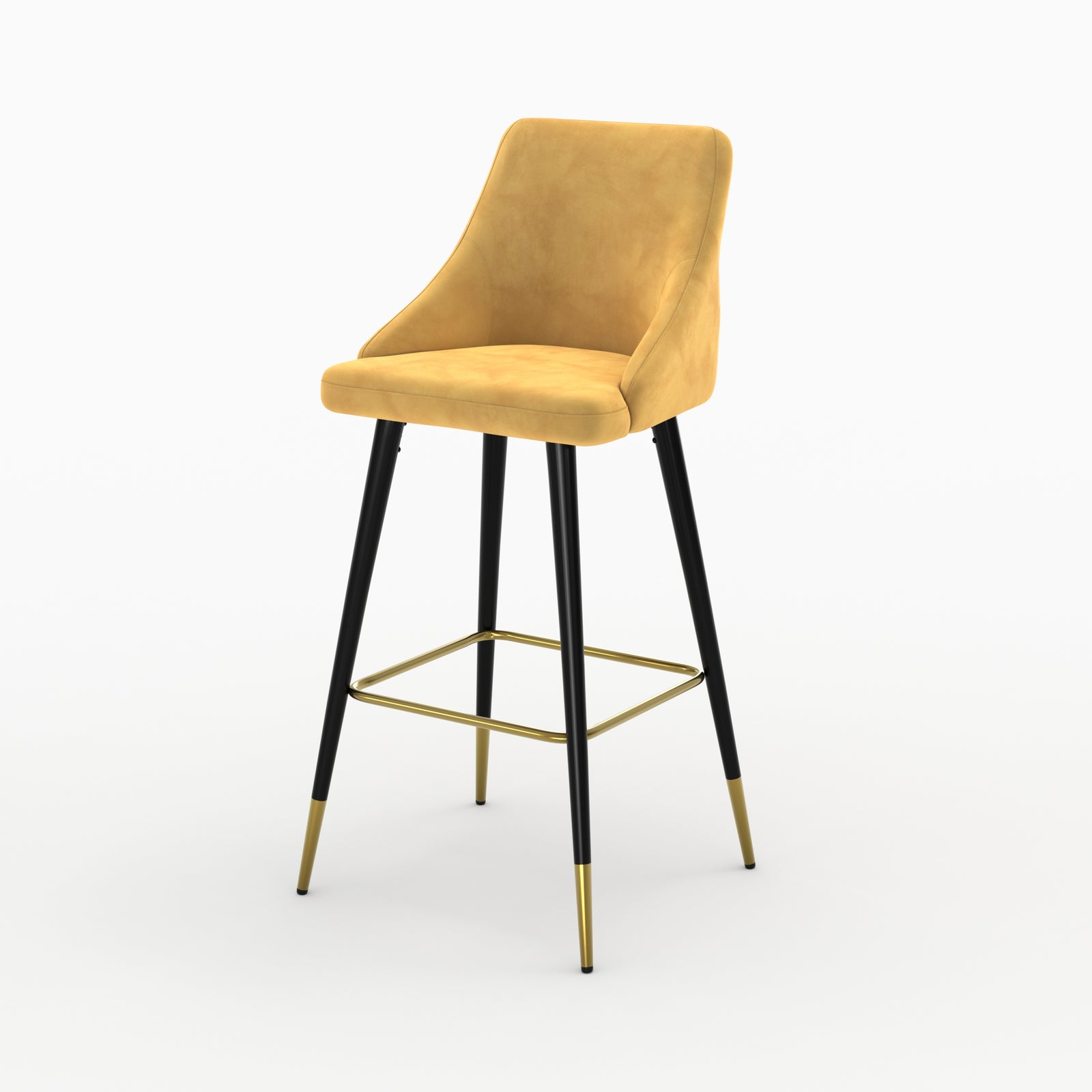 pack 4 chaise de bar aristote en velours orange jaune 77_5 cm