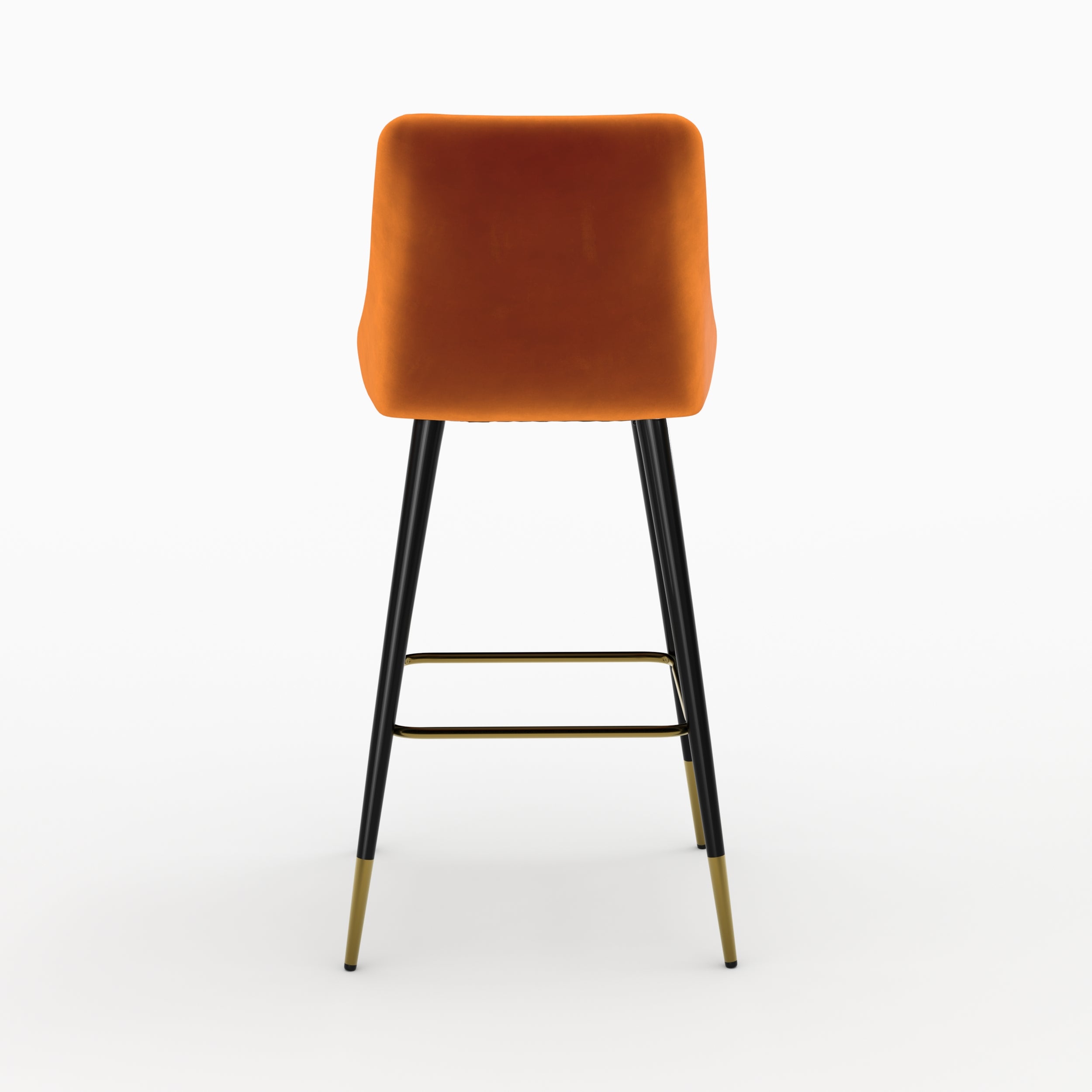 pack 4 chaise de bar aristote velours orange et jaune 77_5 cm