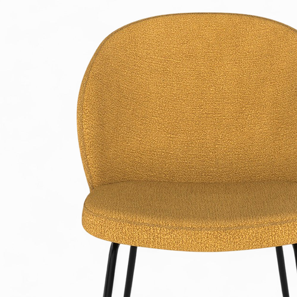 pack 4 chaises colorees en tissu boucle jaune et ver