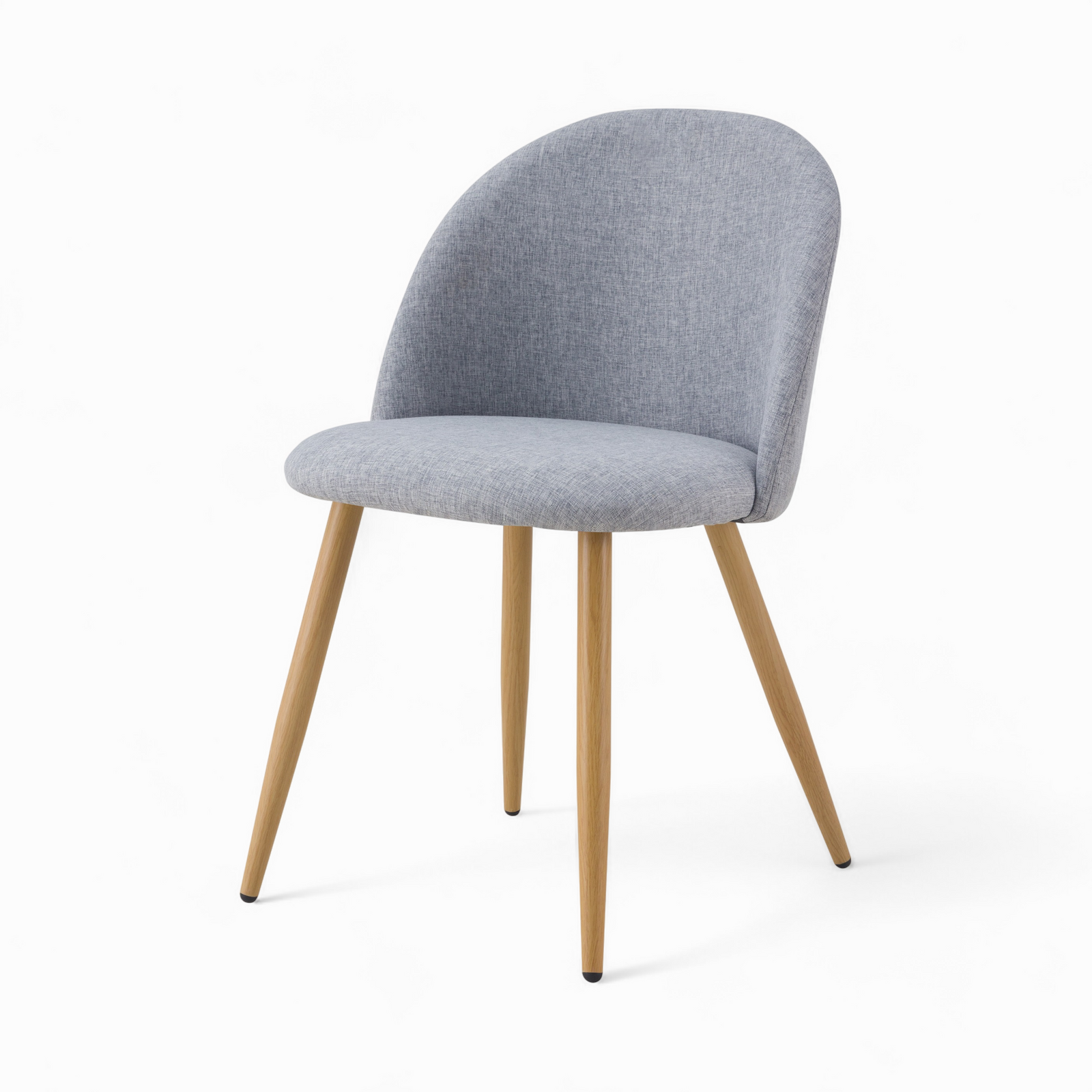 pack 4 chaises cozy en tissu gris fonce et clair