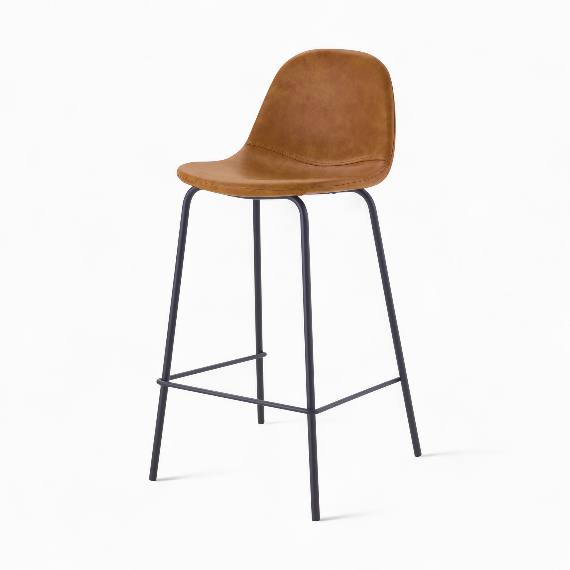 pack 4 chaises de bar camel marron 65 cm henrik