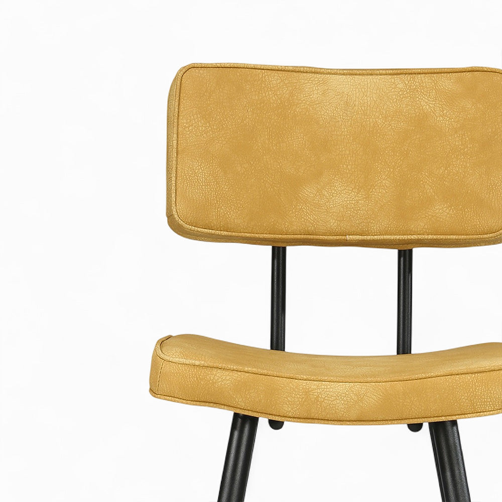 pack 4 chaises de bar cuir sythetique texas jaune et bleu 66 cm