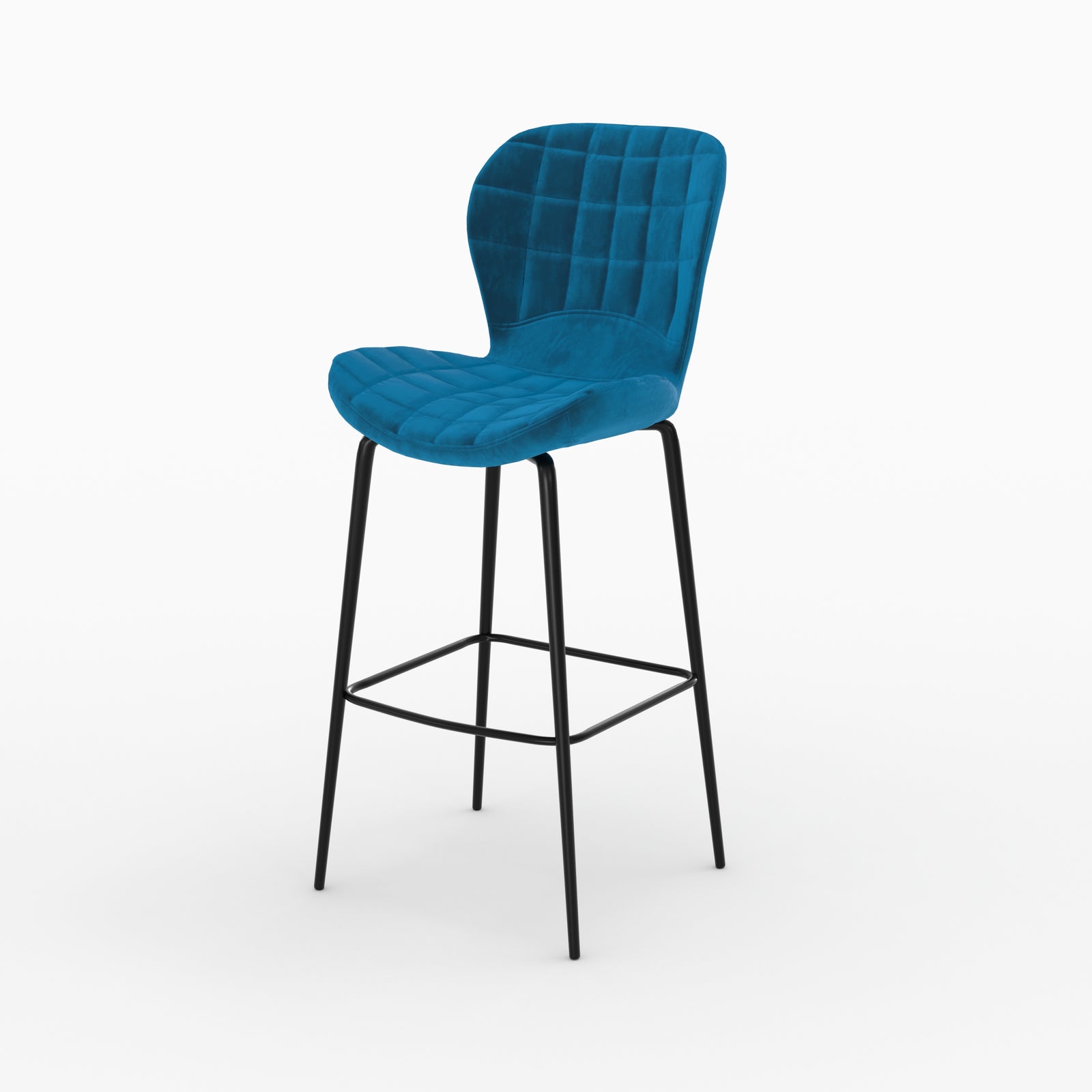 pack 4 chaises de bar en velours jaune et bleu 75 cm mazzia