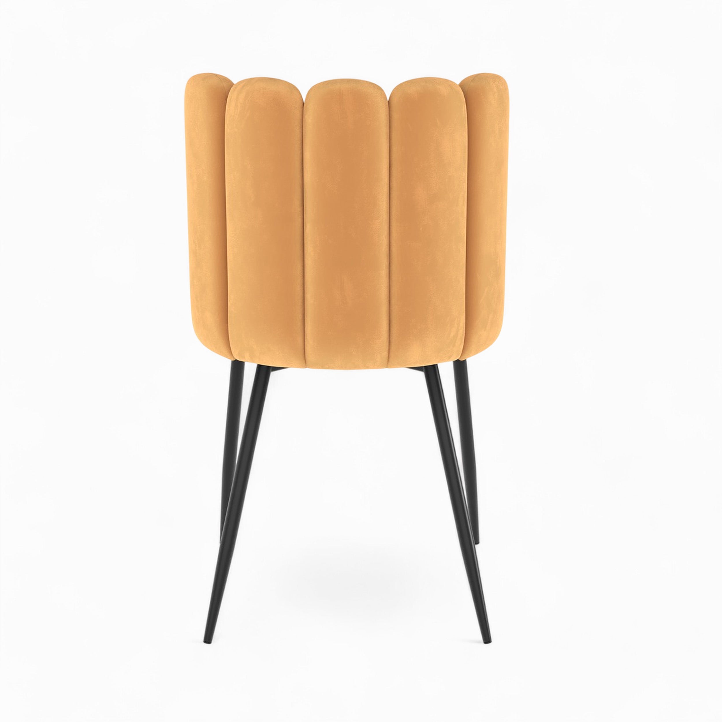 pack 4 chaises en velours jaune et bleu pieds noir