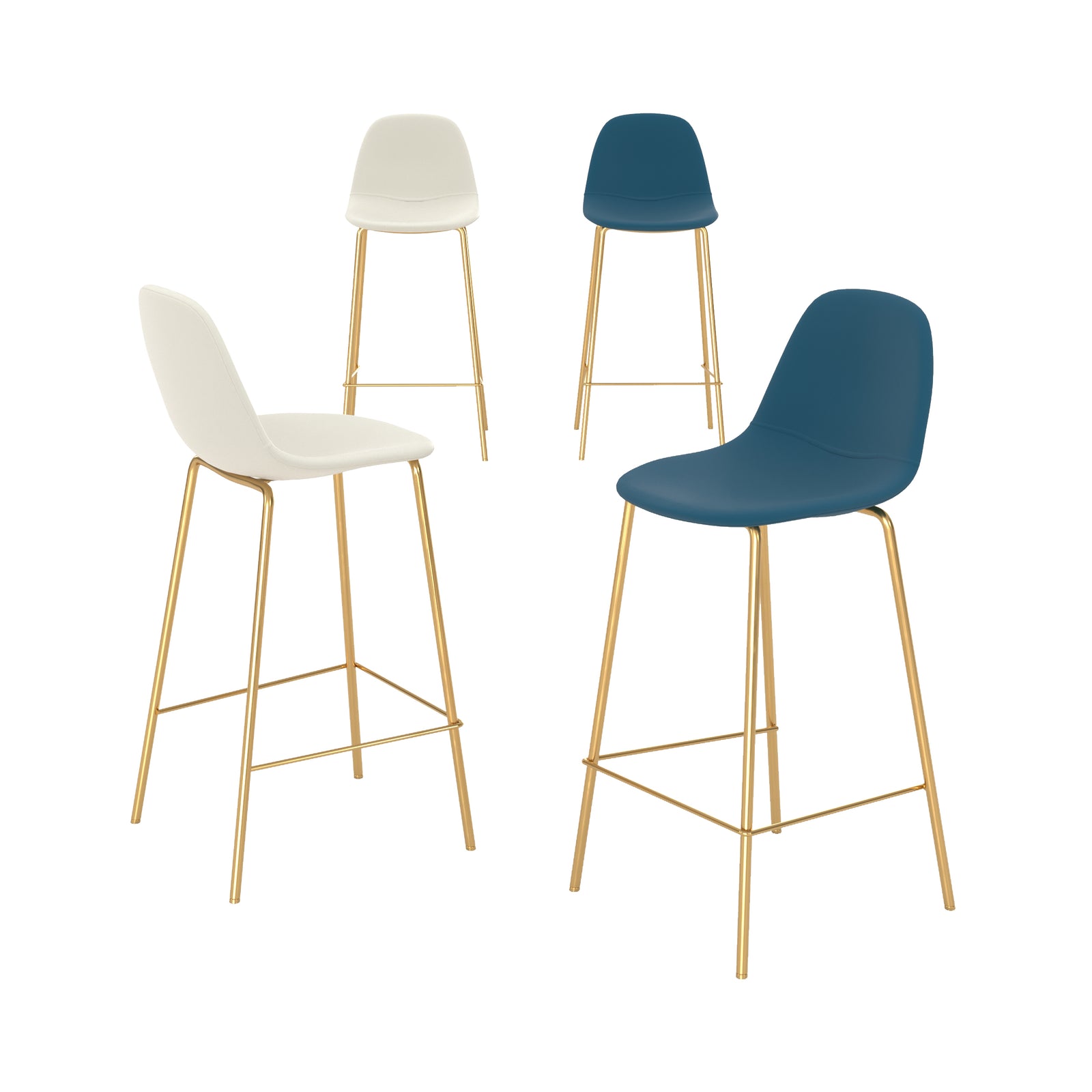 pack 4 chaises ilot central henrik blanc bleu 65cm