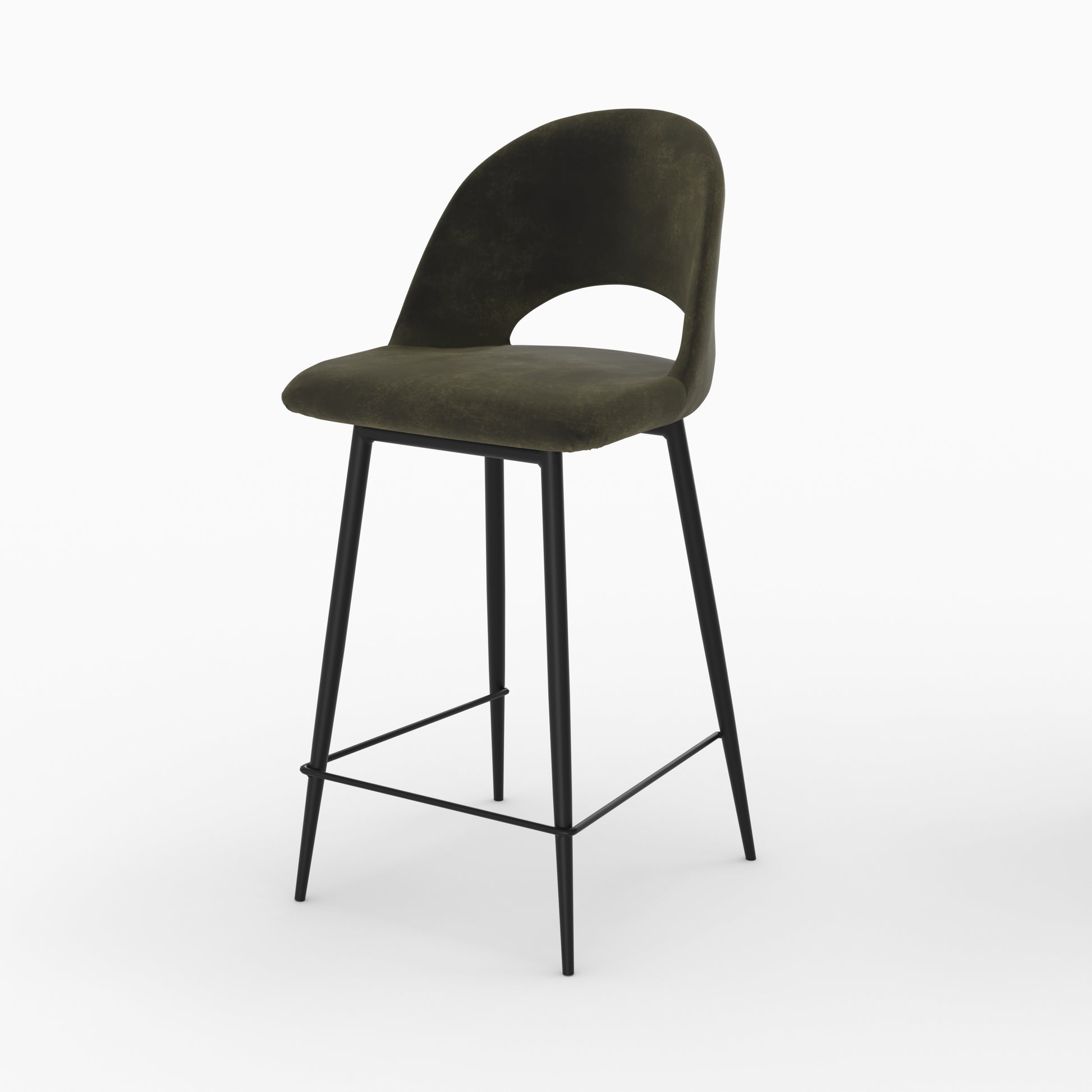 pack 4 chaises pour ilot central peneloppe en velours vert et jaune 65