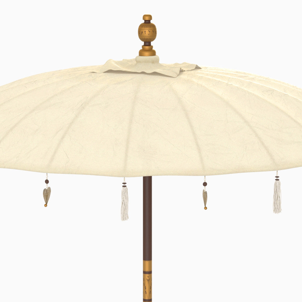 pack jardin ali parasol et pied en bois rond