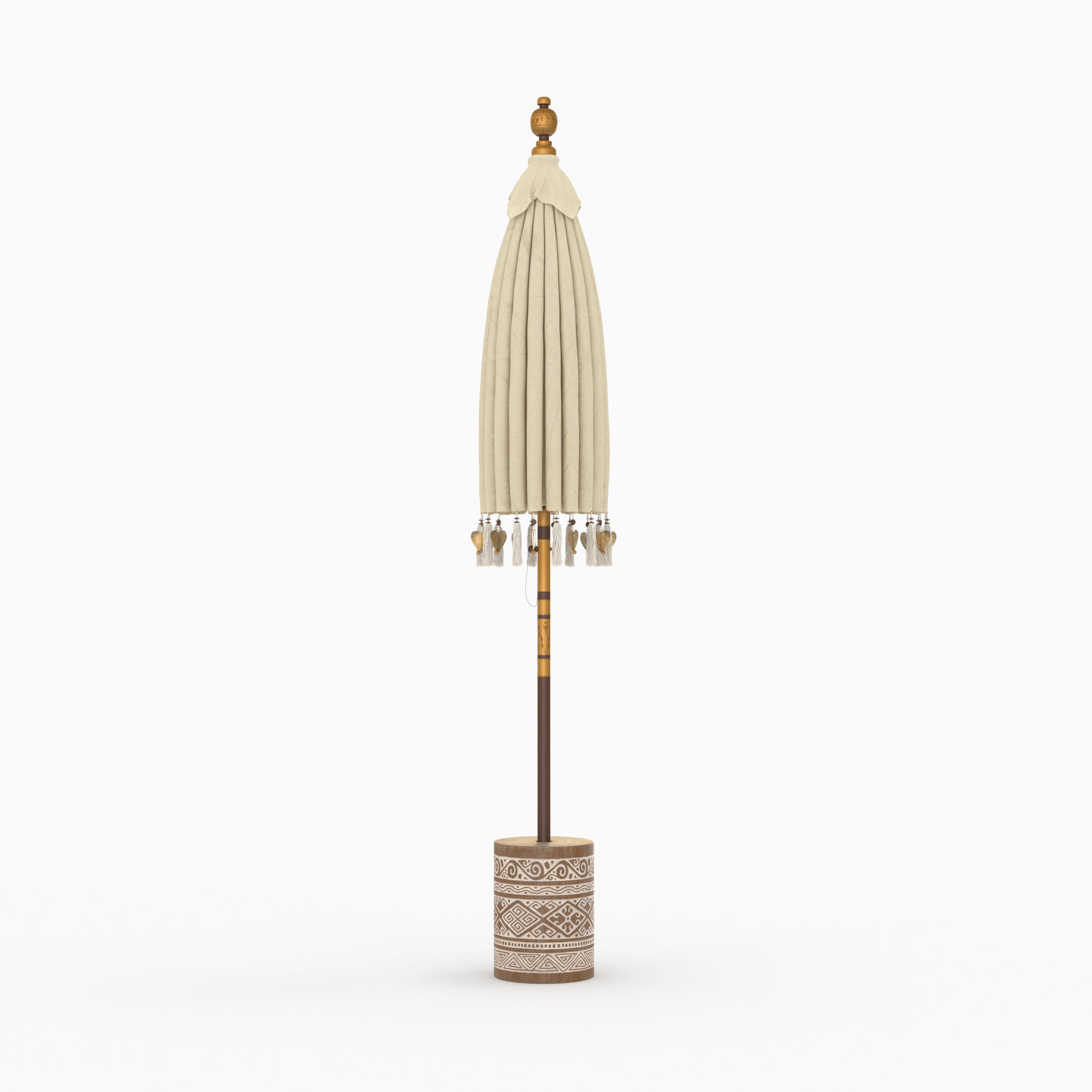 pack jardin parasol et pied en bois boheme ali