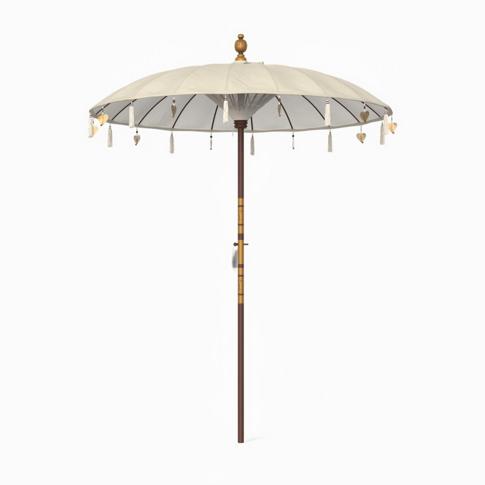 pack parasol et pied de parasol ali beige et socle en bois