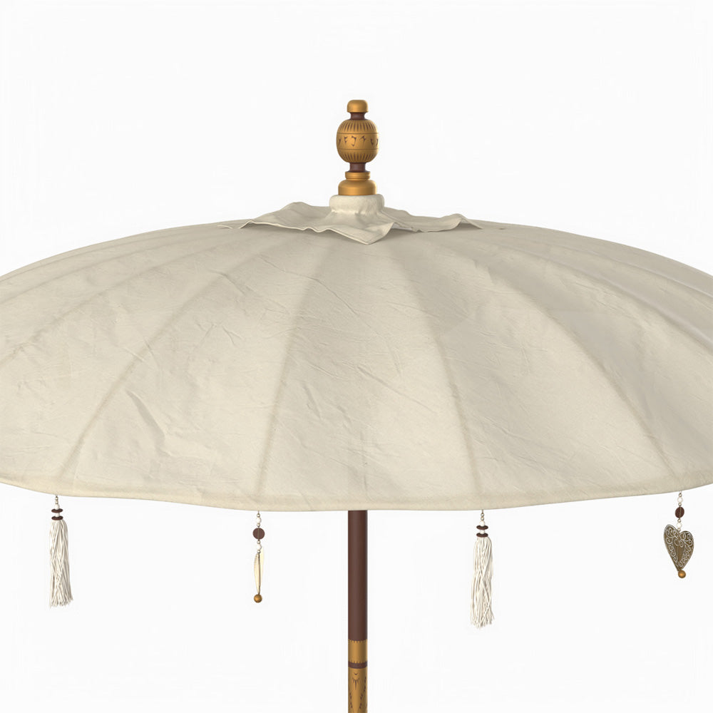 pack parasol pied de parasol ali beige et socle en bois