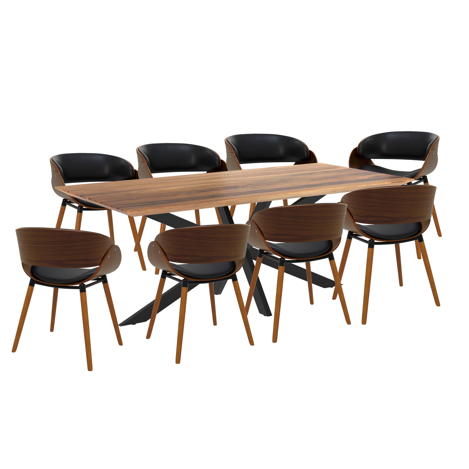 pack table et chaises surdiman cuir synthetique noir
