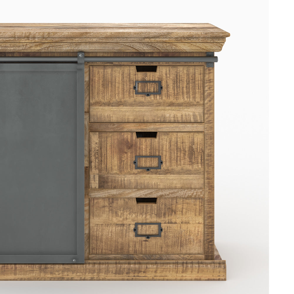 pack tabuk 2 buffets en bois de manguier et metal gris