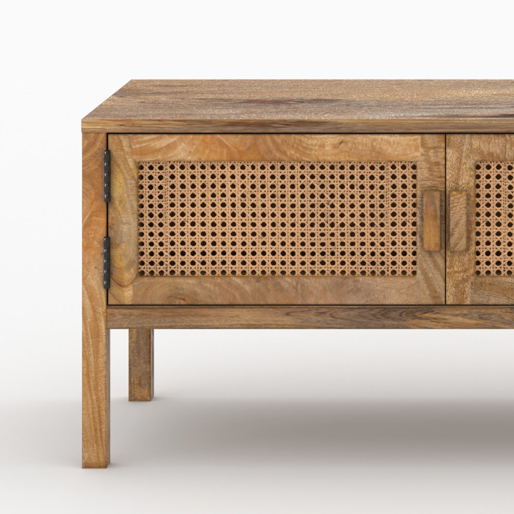 pack tiki 1 buffet et 1 meuble tv en bois et cannage