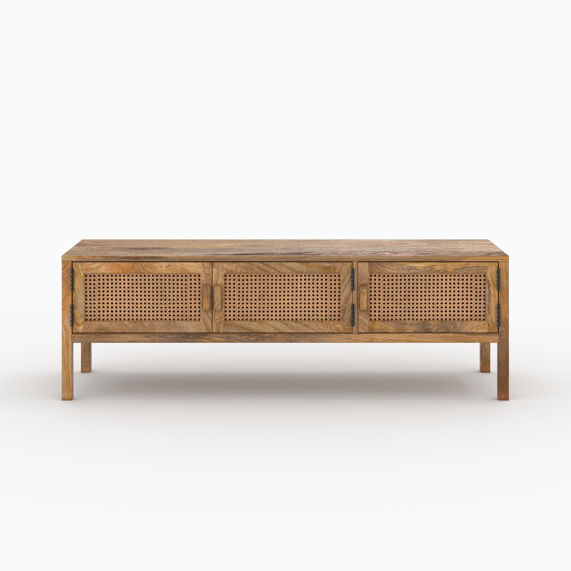 pack tiki buffet et meuble tv bois et cannage