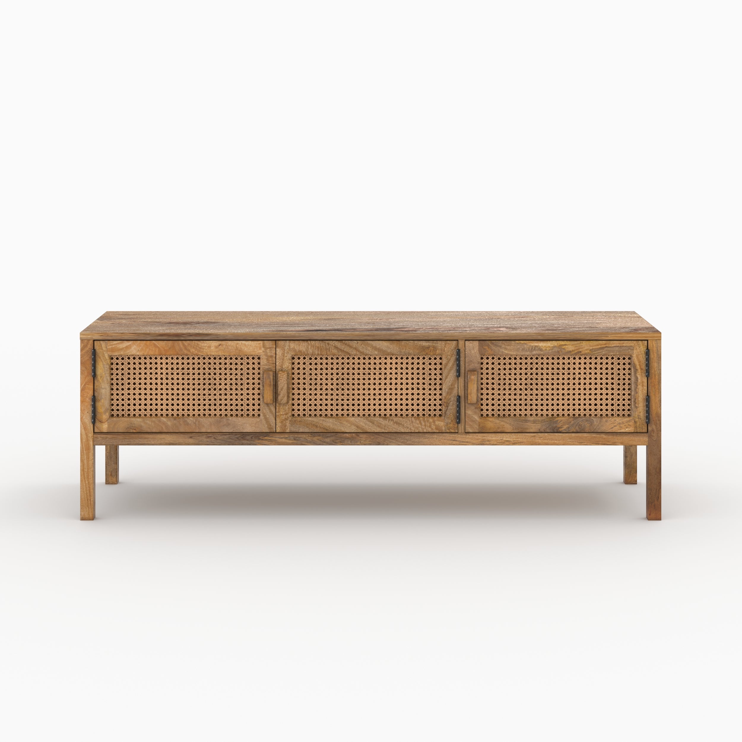 pack tiki buffet et meuble tv bois et cannage