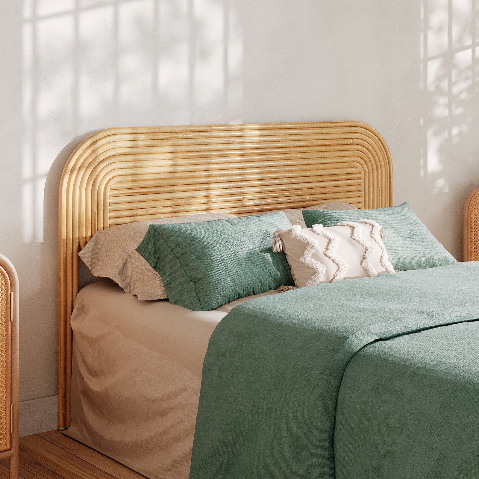 paloma tete de lit 140 cm rotin naturel