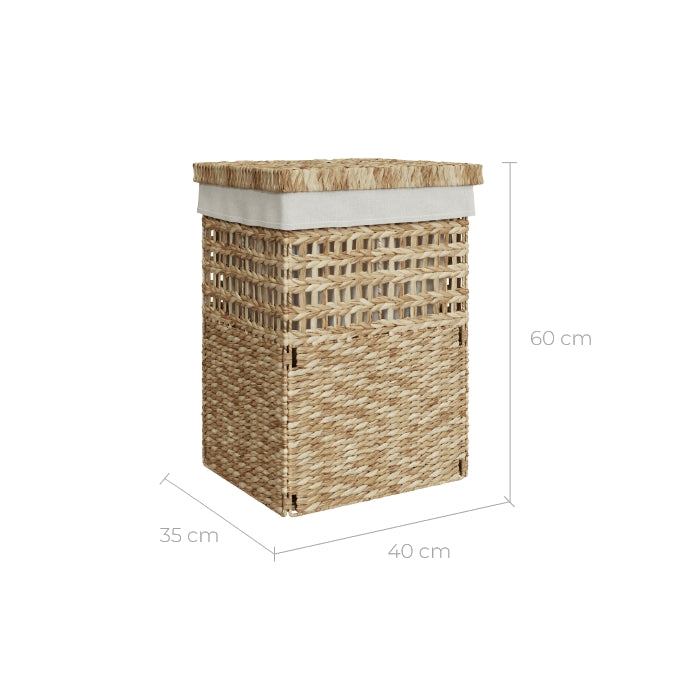 panier a linge de chambre en fibres naturelles et lin calista