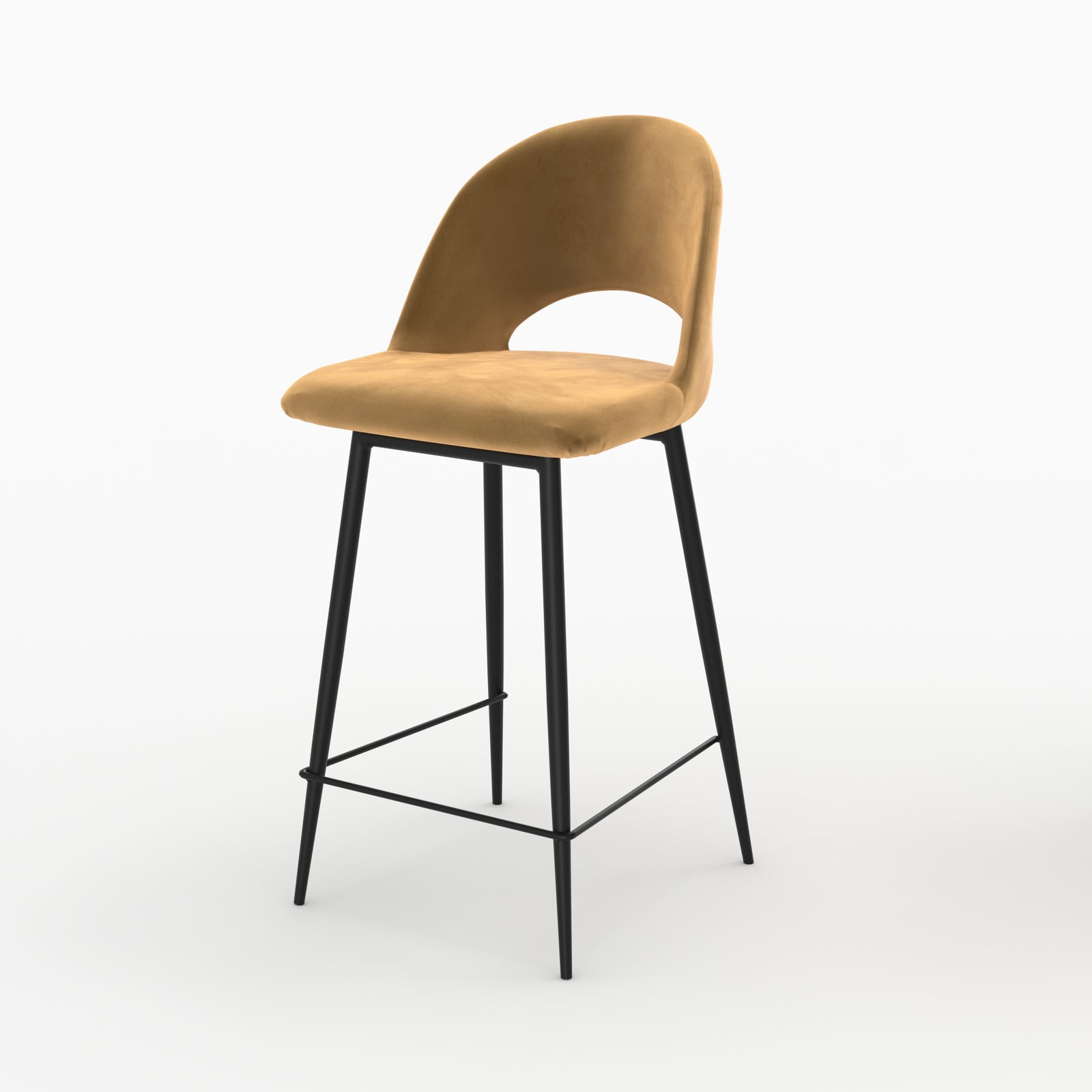 peneloppe lot 4 chaises pour ilot central en velours vert et jaune 65 cm