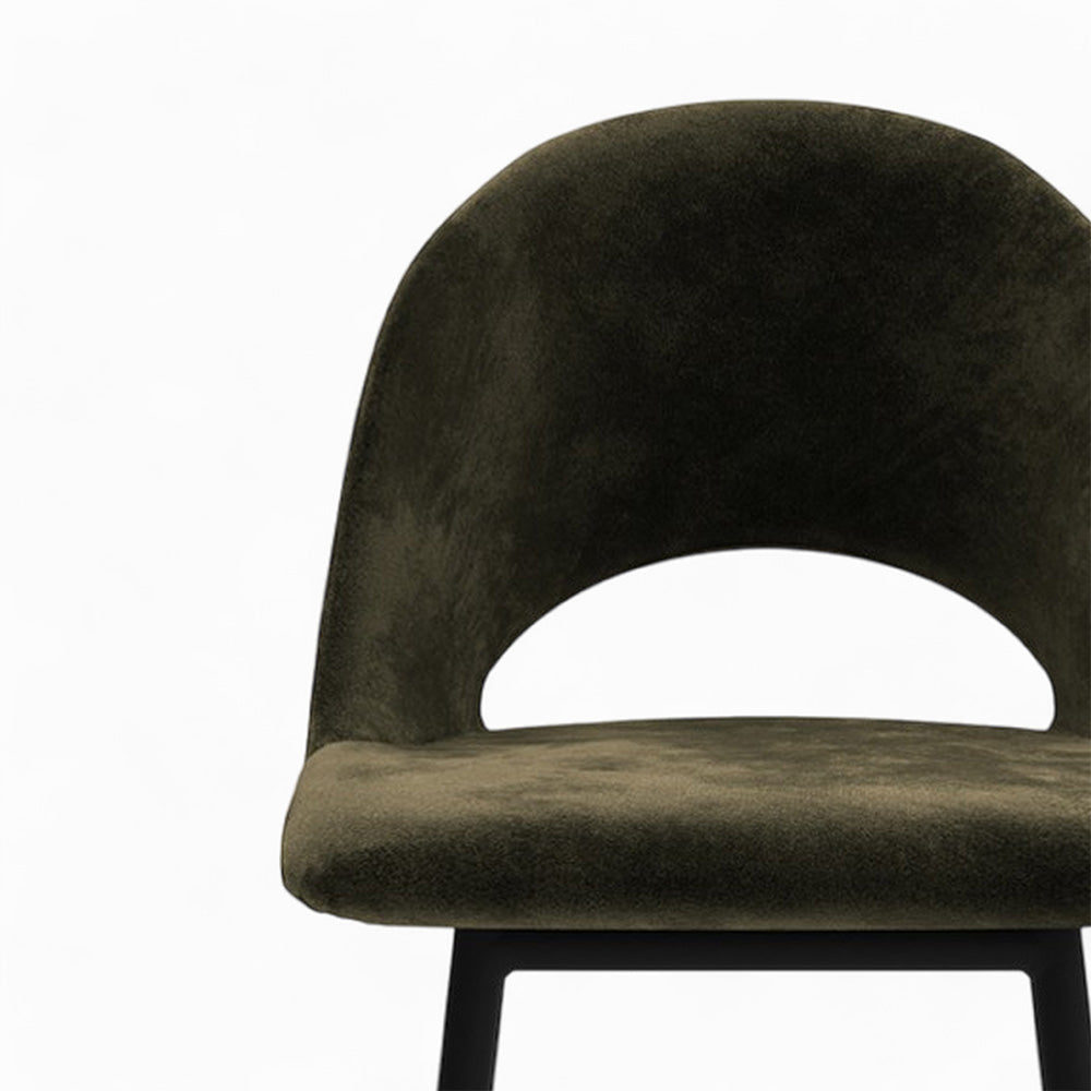 peneloppe pack 4 chaises pour ilot central velours vert et jaune 65 cm