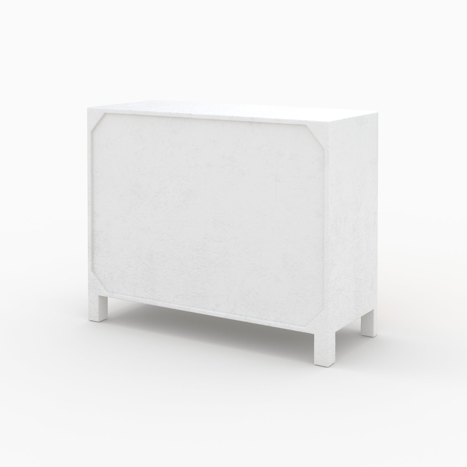 petit buffet basile 2 portes en bois base beton blanc