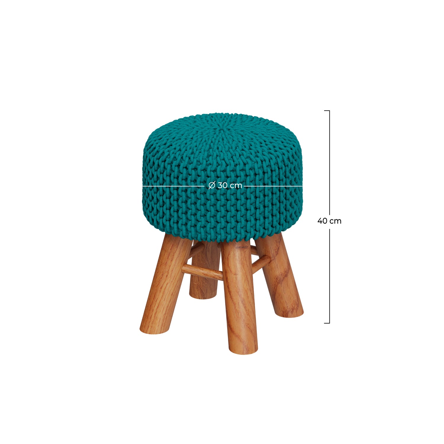 petit tabouret lisa coton bleu pieds bois
