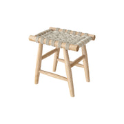 petit tabouret tresse kira blanc macrame et bois