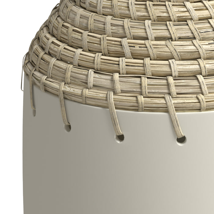 petite jarre blanche en terre cuite enora