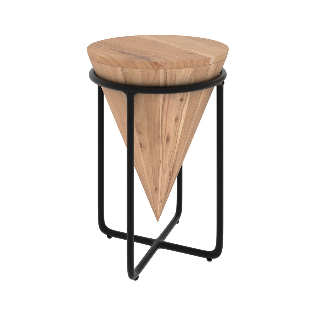 petite sellette mafana en bois d accacia et structure en metal